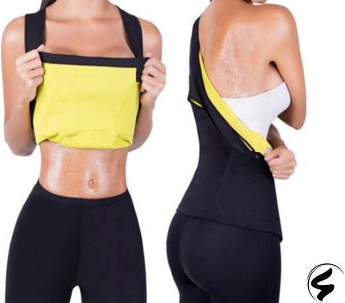 Maat XL Afslanktop - Gele Thermische Sauna Top - Bovenlichaam Afslank Kleding - Afvaltop - Afslank Hulpmiddel - Zweetband - Unisex