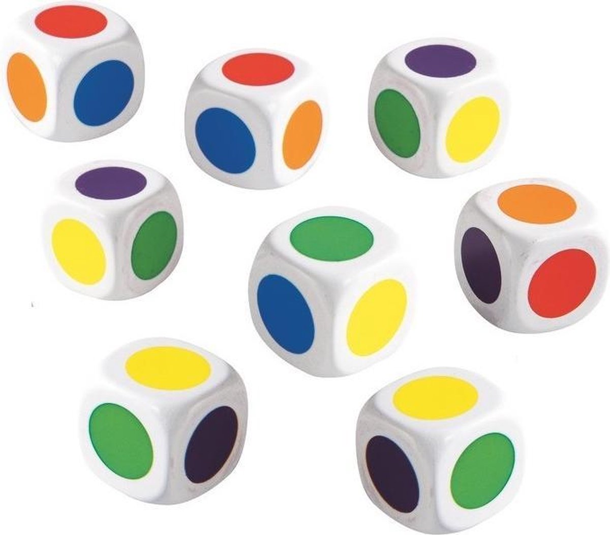 Kleuren dobbelsteen 50 stuks (16x16x16mm)