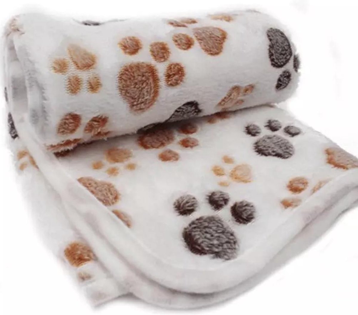 Honden Deken in Hondenpootjes Print - Voor Kleine en Middelgrote Hondenrassen - Voor O.a. Maltezers