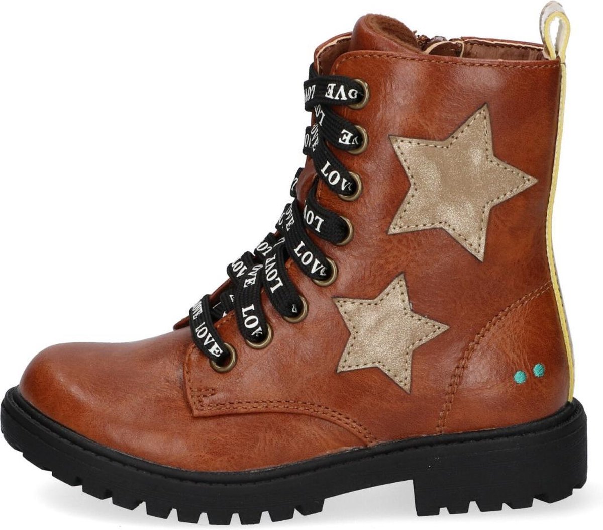 Bunnies JR 220940-913 Meisjes Veterboots - Bruin - Imitatieleer - Veters