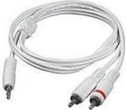 C2G 2m 3.5mm Male to 2 RCA-Type Male Audio Y-Cable - iPod audio kabel 2 x RCA Wit