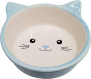 Happy pet voerbak kat polka blauw / creme