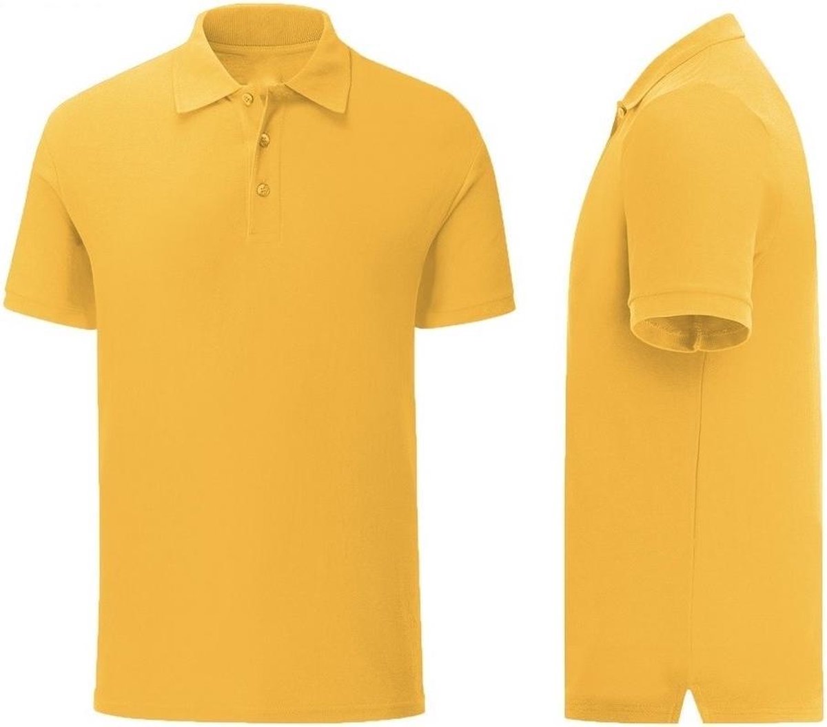 Senvi Getailleerde Polo zacht aanvoelend Kleur Geel - Maat L