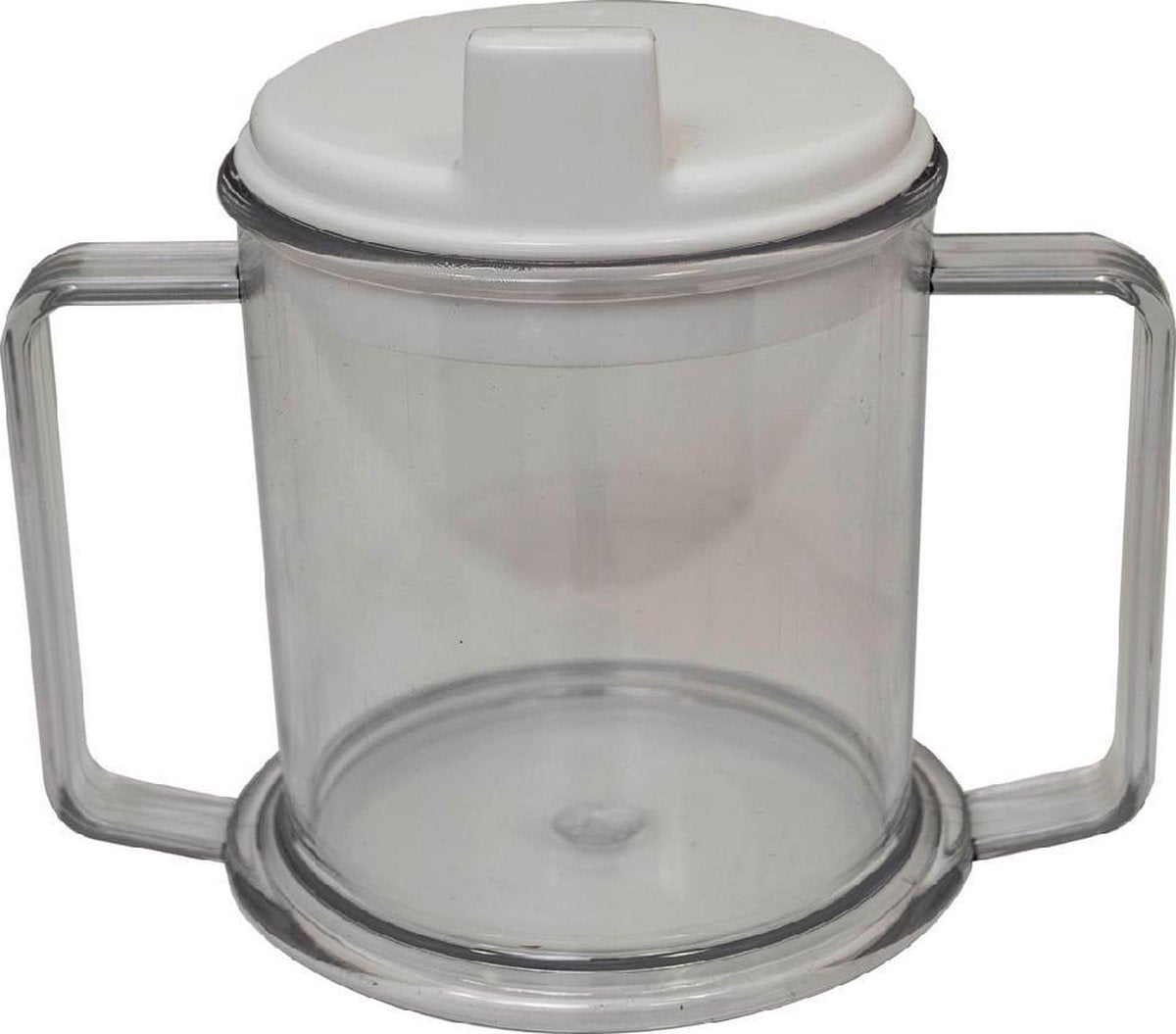 Drinkbeker met twee handgrepen - transparant - 120x140x90 mm