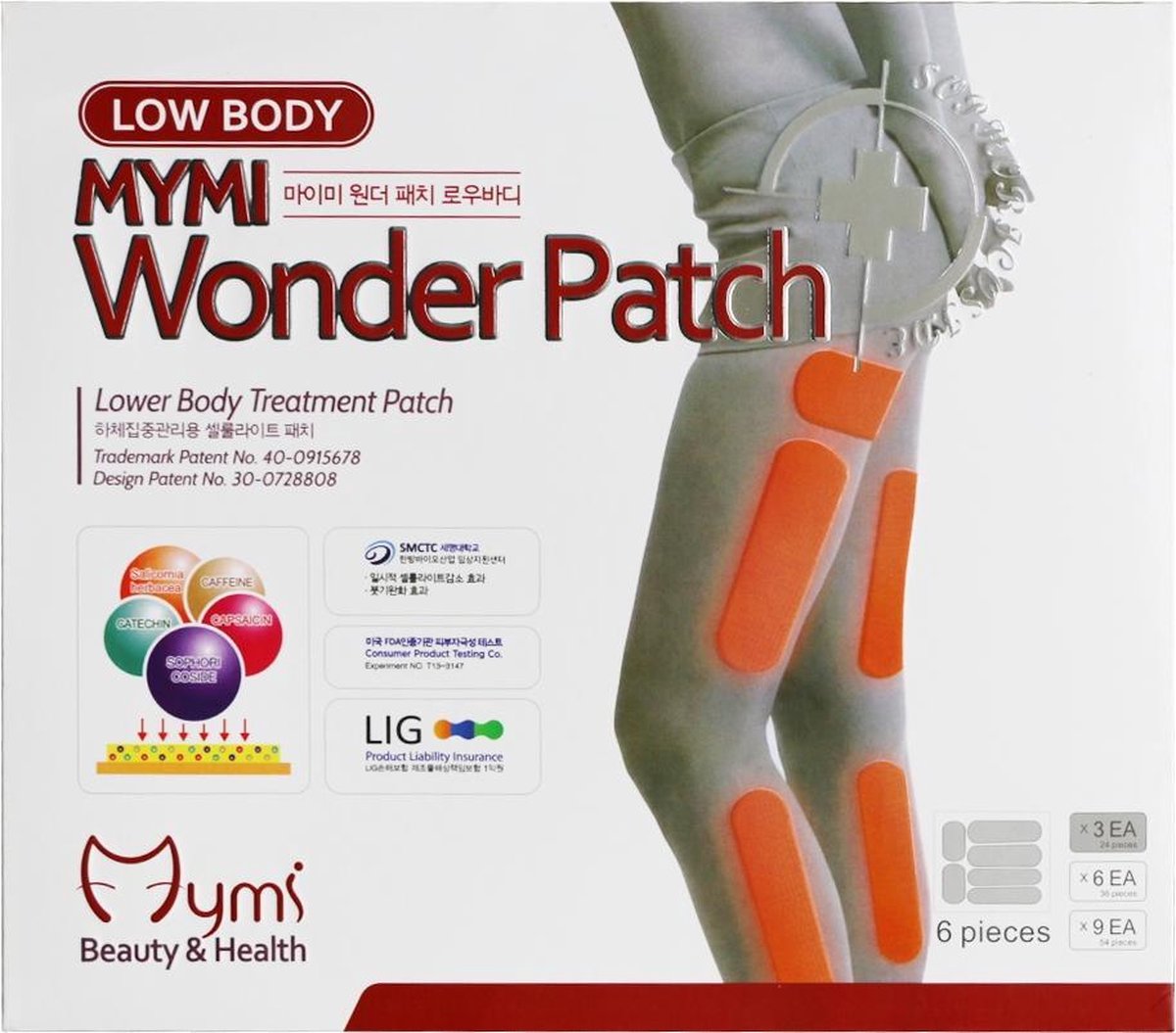 Mymi wonder Patch | 6 Afslankpleisters voor benen | Bestrijding van Cellulitis en Vetverbranding | Pleisters Verminderen Gewicht Zonder Risico | Afslanken Bovenbenen