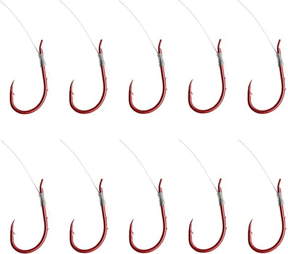 Dam Spezi Trout Red - Onderlijn - Haakmaat 6 - 0.22mm - 3.2kg - 7lbs - 70cm - 10 Stuks - Rood