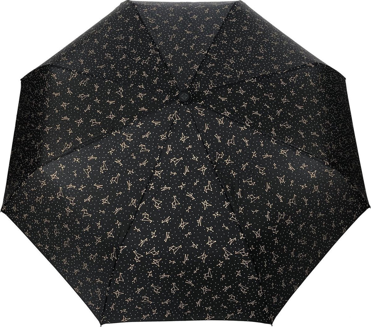 Smati Constellation  Opvouwbare Stormparaplu - Compact Auto - Auto Open/Dicht - ø 96 cm - Constellation   Zwart/Gold