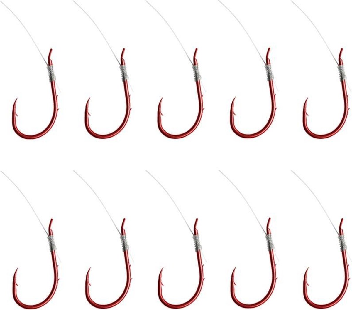 Dam Spezi Trout Red - Onderlijn - Haakmaat 14 - 0.14mm - 1.5kg - 3lbs - 70cm - 10 Stuks - Rood
