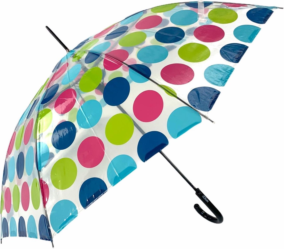 S.Oliver Paraplu Lang Automatisch transparant Bubble Blauw