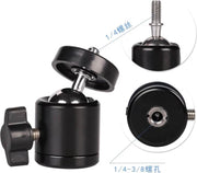 mini ball head - Balhoofd - 360 Graden Ball Head Statief - Camera Adapter - Mini Balhoofd - 360 ° Draaigreep horizontaal voor Smartphone Statief Camerastatief - 1/4 Hot Shoe Statief Camera Hoofd Bal - Statiefkop van HiCHiCO