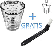 CyrusCoffee espresso shotglas met GRATIS zetgroepborstel -  espresso maatglas + reinigingsborstel E61 - barista tools - barista-accessoires