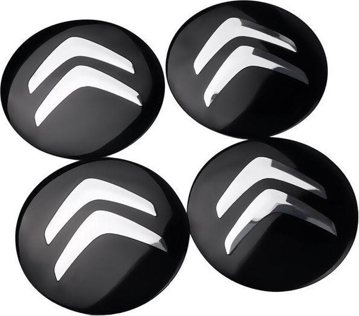 Set van 4 Citroen stickers 57mm - Velgen - Winterbanden - Velg - All season banden - Naafdoppen - Naafkappen -Ontvochtiger - Ruitenkrabber - Vorst - Regen - stickers - logo - embleem