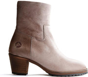 Travelin Bordeaux - Dames enkellaars met hak - Taupe - Leer - Maat 40