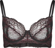 Sapph Scifey Unpadded Wire Bra Dames 2 Tone Black/ Sangria-70b