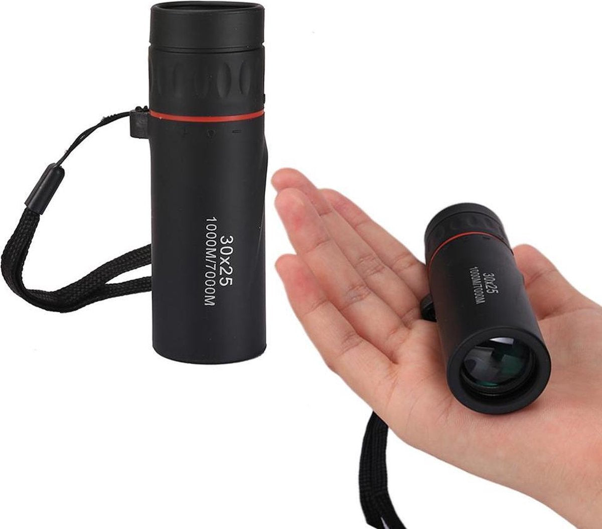 WiseGoods Monoculair Verrekijker - Optische Monoculair Kijker - Monokijker Professioneel - Enkelvoudig - 30 x 25 Zoom - Zwart
