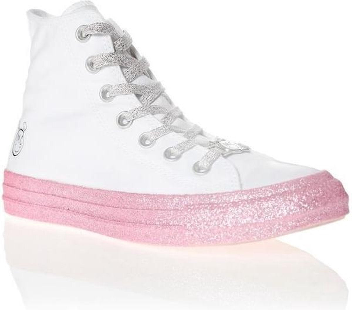 Converse - As Hi Miley - Sneaker hoog sportief - Dames - Maat 35 - Wit - White/Pink Dogwood/Black