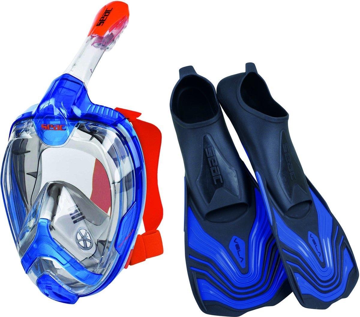 Seac Magica snorkel full face masker + Seac Vela zwemvliezen 46/47