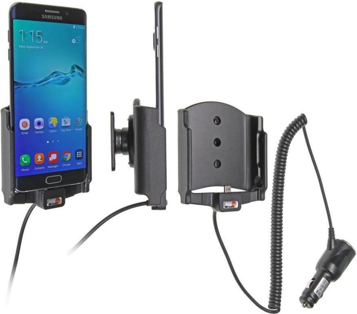 Brodit actieve houder roterend met sigarettenplug voor Samsung Galaxy S6 edge+