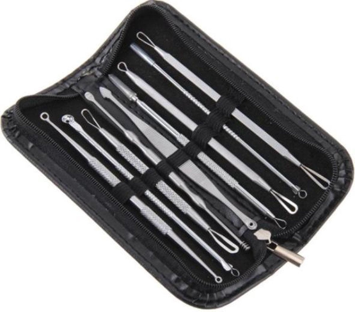 Professionele 9 Delige Mee-eters & Acne Verwijderen Set - RVS Blackhead Killer - Remover Comedonenlepel - Puisten verwijderaar - Comedonendrukker - Mee-eter Lepel