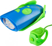 Mini Hornit - Fietsbel - fietslicht met Geluidseffecten - Groen/Blauw