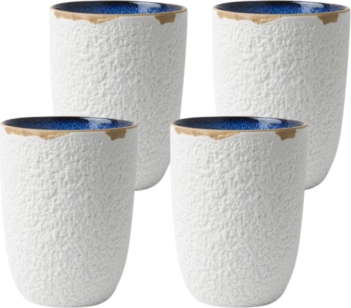 Koffiemokken - set van 4 - koffiekopjes set - koffiemok zonder oor - mok blauw wit - koffiekop blauw - koffiemok - Delfts blauw servies - Delft blauw mok - servies blauw - cadeau nieuw huis