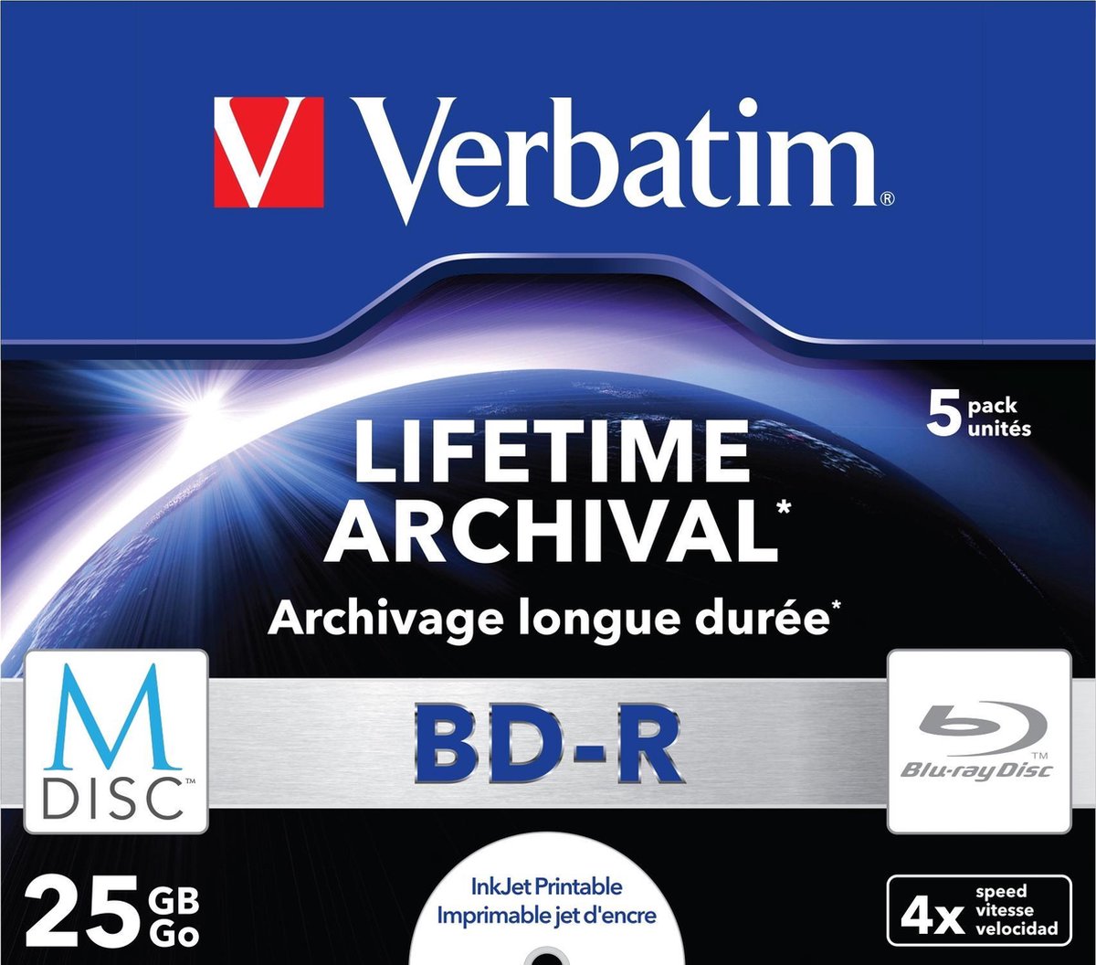 MDISC Lifetime Archival BD-R - 5 Pack Jewel Case