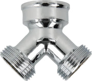 Y-stuk aanvoer slang 3/4" - extra lange uitloop - messing verchroomd