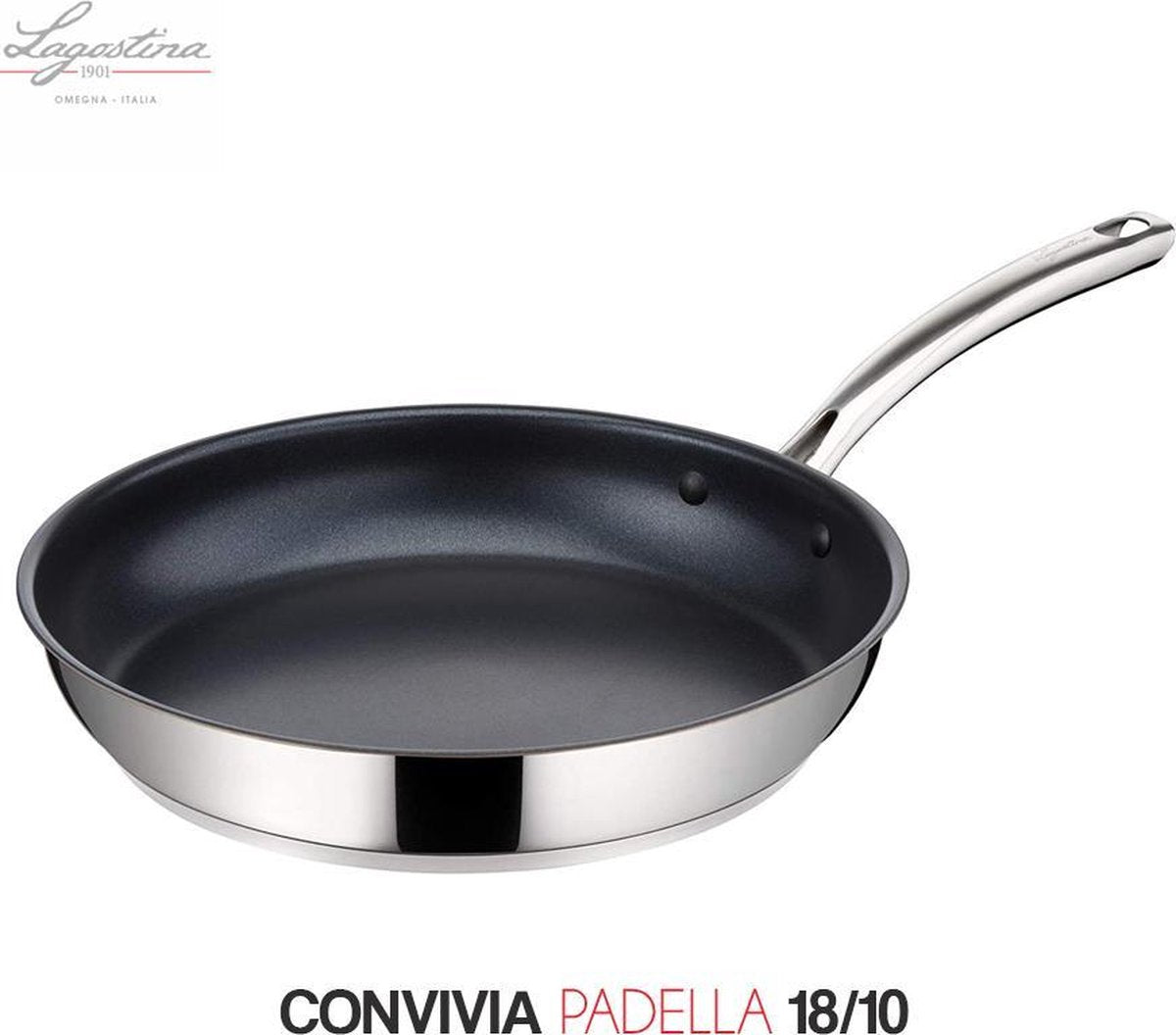 Lagostina Convivia 18/10 Roestvrij Staal Hoogglans Koekenpan | 30 cm