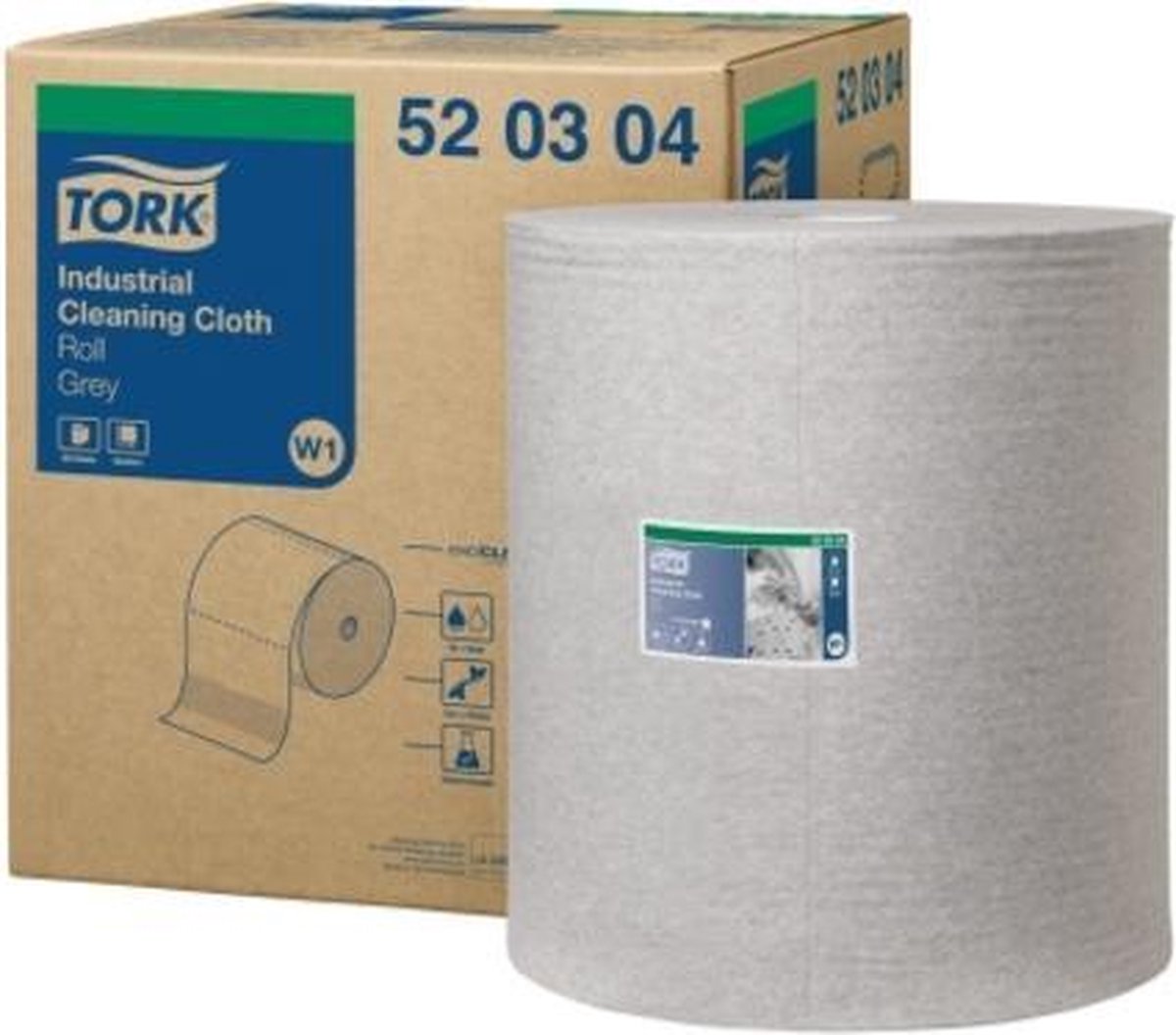 Tork industrial cleaning cloth op rol grijs (361 mtr / 42 cm breed)