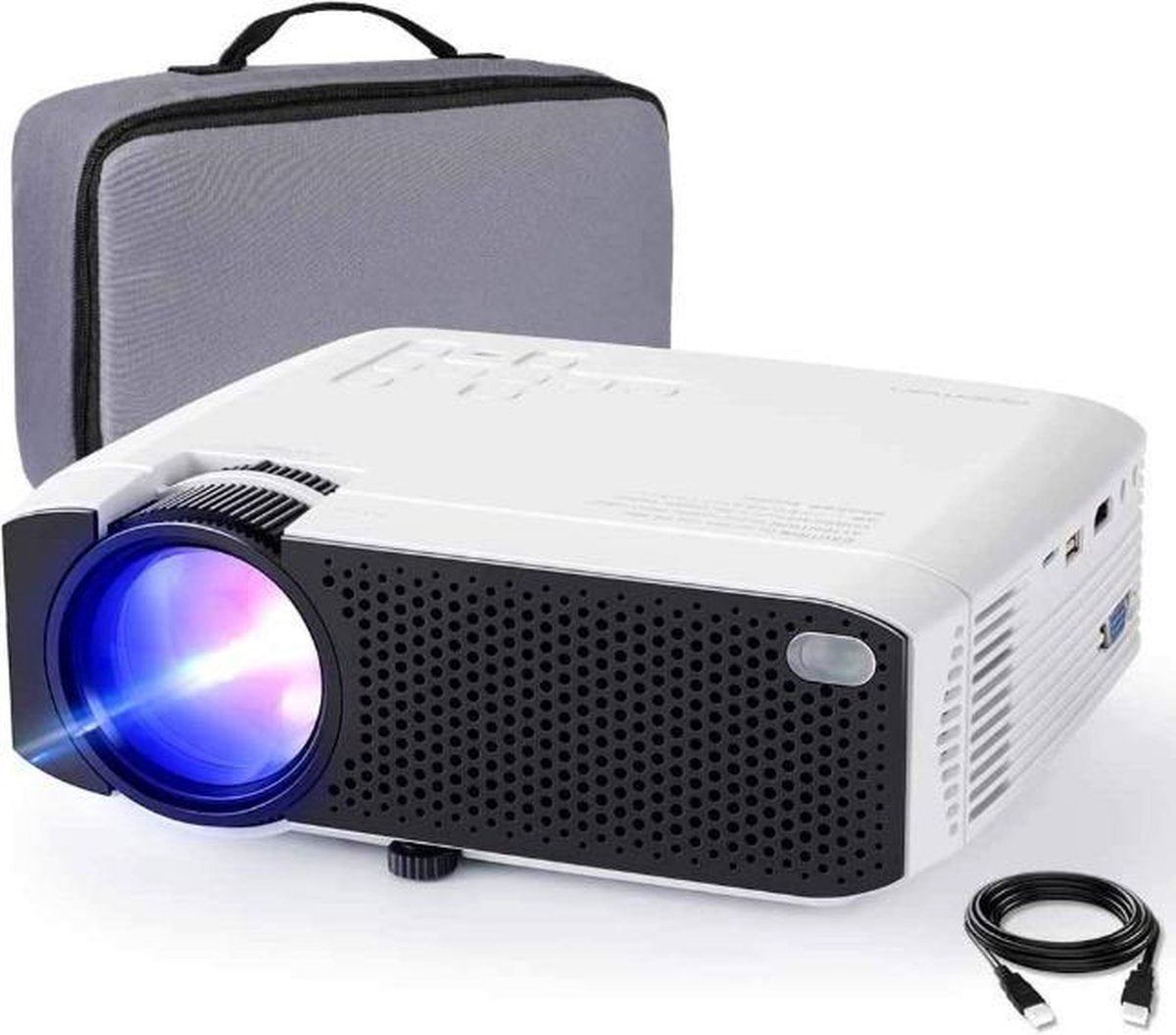 VMCA Beamer Mini Projector Wifi Met Transport Tas - (HDMI VGA AV TF USB WIFI) Wit