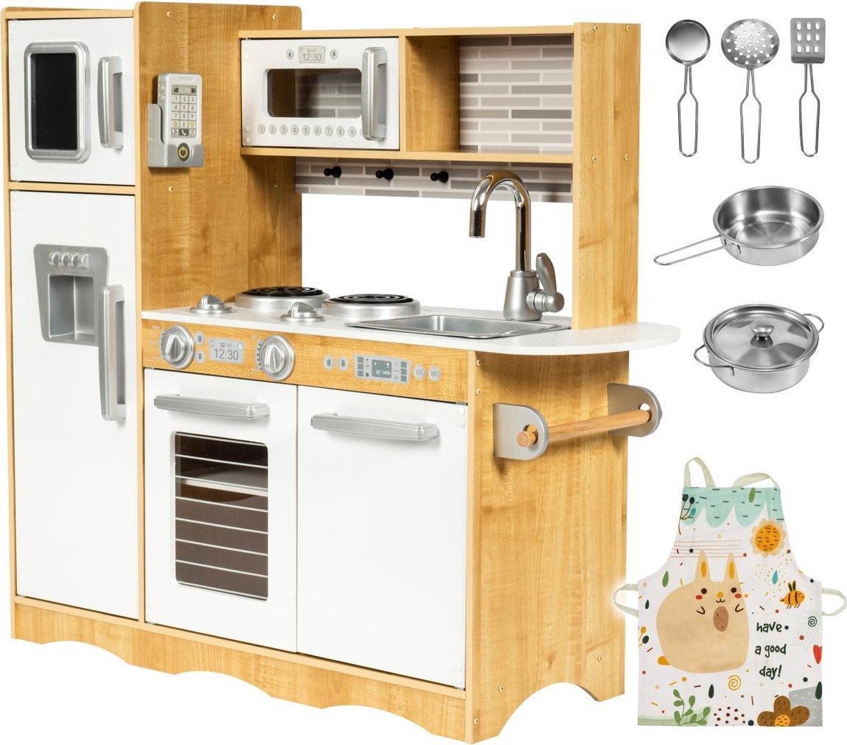 Mamabrum Houten SpeelKeuken Groot - LED  Keuken - Kinderkeuken Accesoires