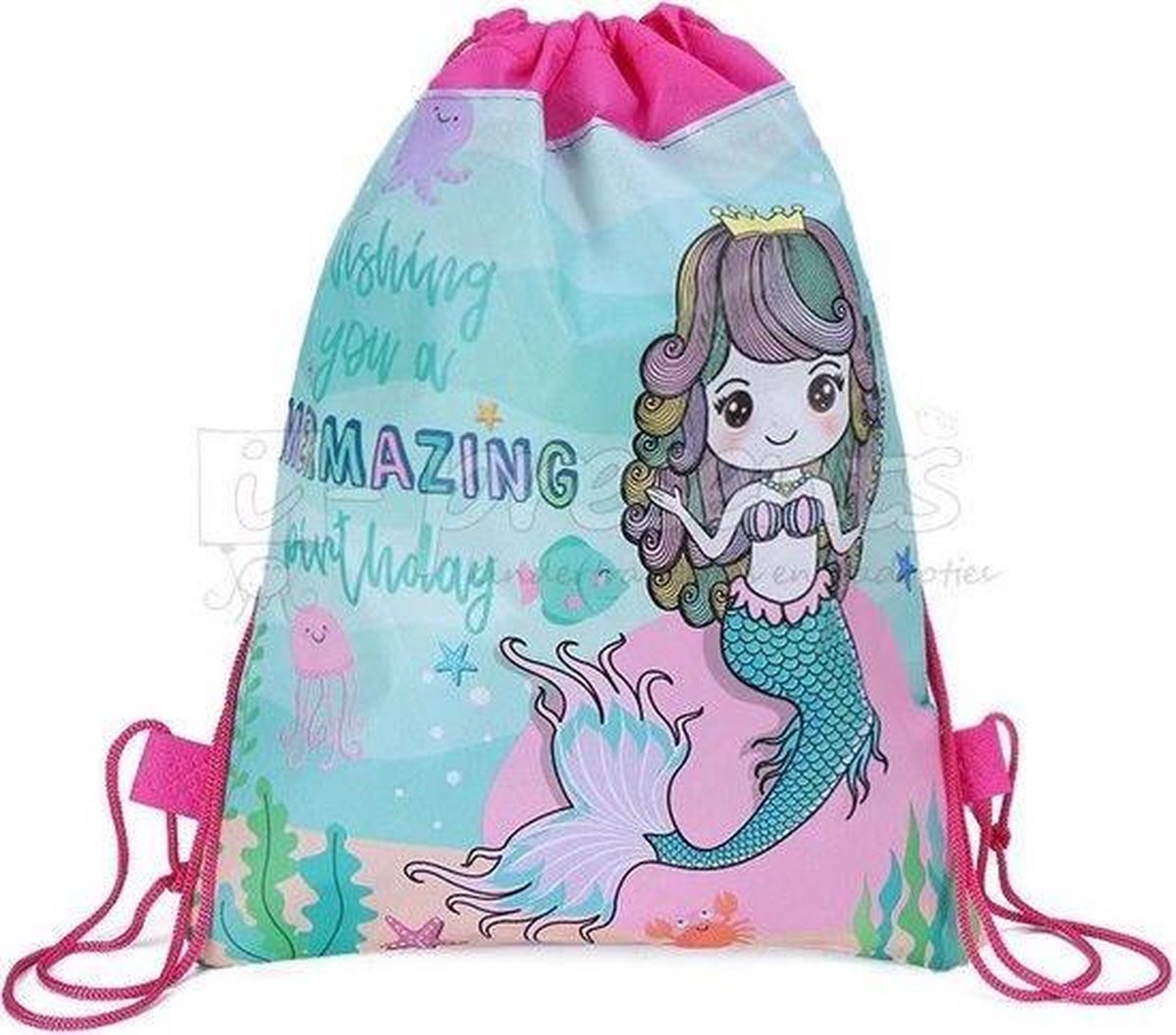 Zeemeermin- Zeemeermin- Rainbow - Regenboog - Rugtas - Tas - Rugzak - Gymtas - Kinderrugzak - 35cm x 28cm - Roze - Backpack for children - Pink