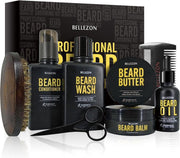 Baardverzorging set - Baardolie - Baardgroei kit - Baardgroei - Baardkam - Cadeau man - Mileuvriendelijk - Frisse geur - 8 stuks