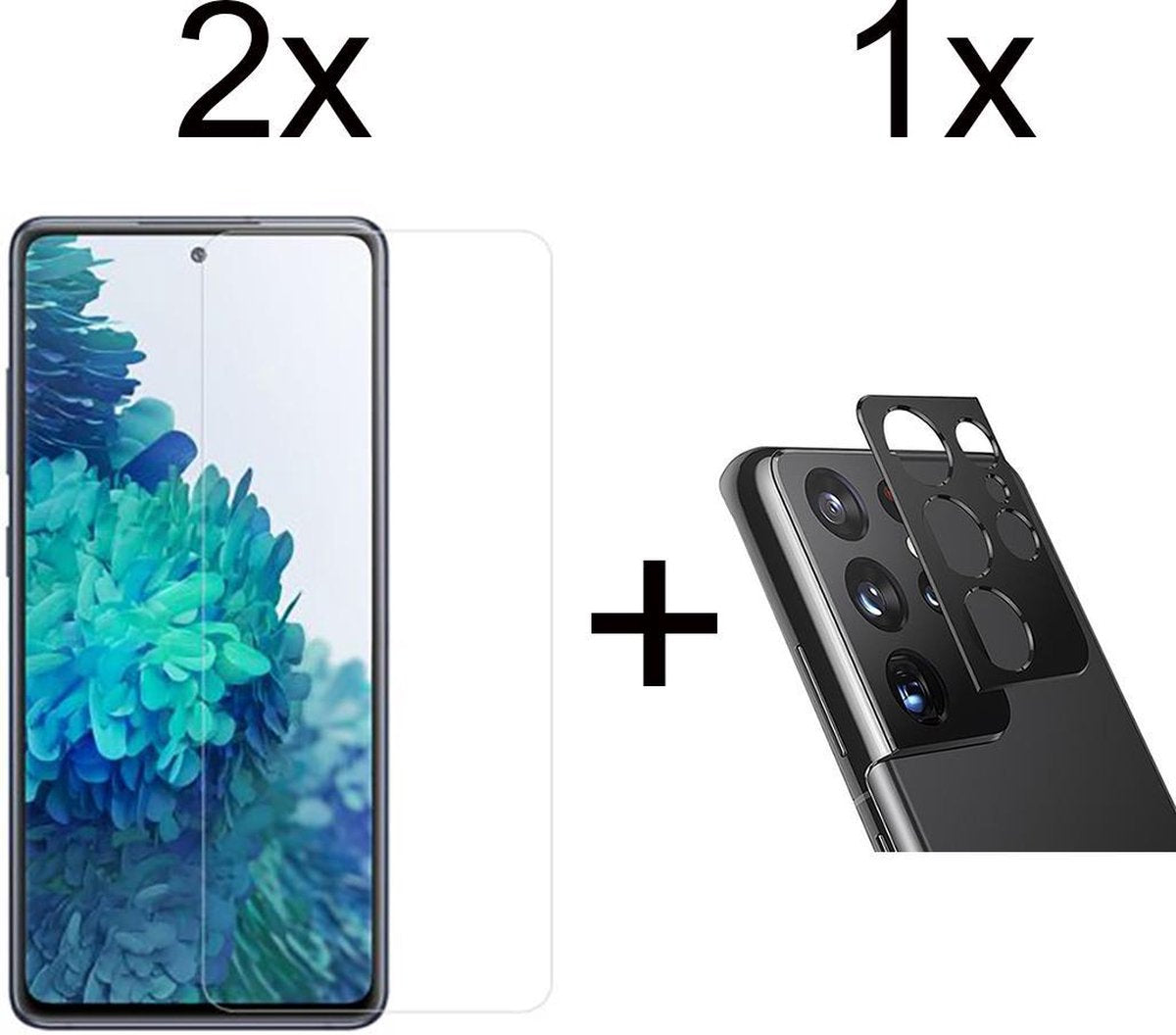Beschermglas Samsung S20 FE screenprotector 2 stuks - Samsung Galaxy S20 FE screen protector camera lens - 1 stuk - Samsung Galaxy S20 FE screenprotector glas