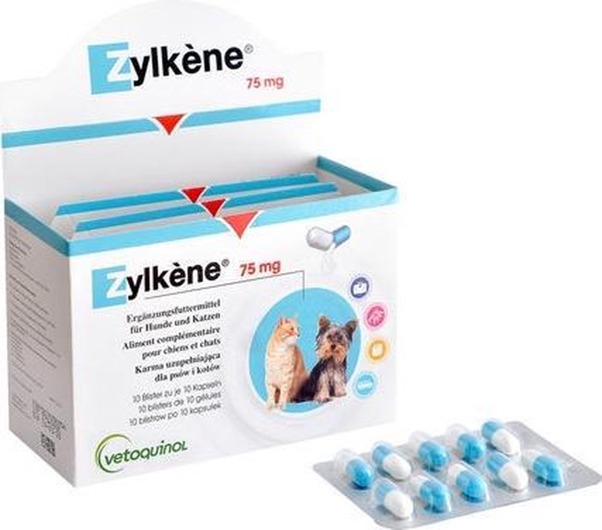 Zylkene 75 mg - 100 capsules (kat & kleine hond)