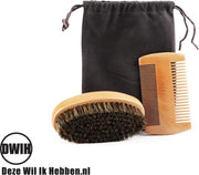 Baardverzorging set - houten baard kam met houten baardborstel / Houten kam / Houten borstel / Gift set / Baard set / cadeau heren