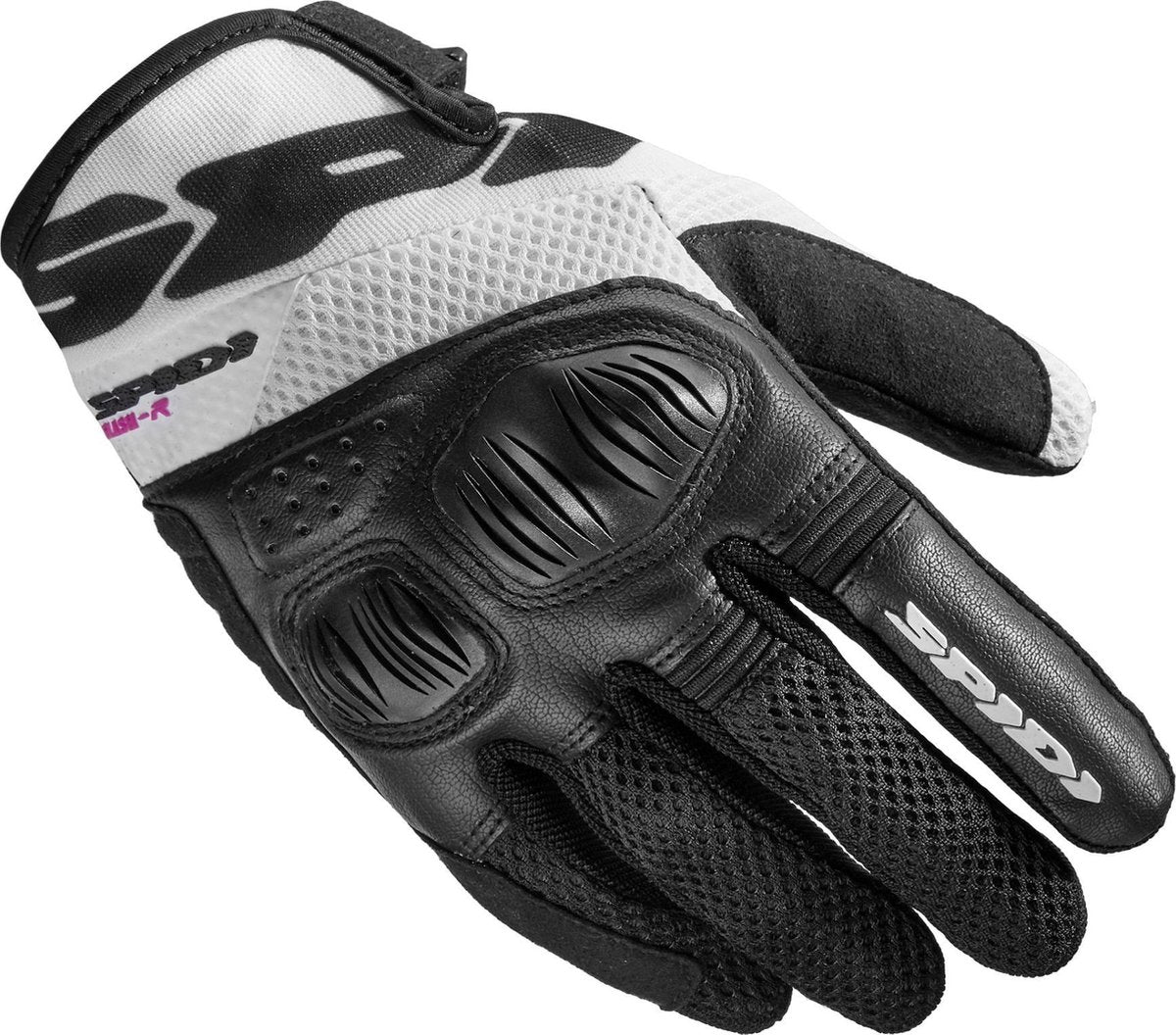 Spidi Flash-R Evo Lady Black White Motorcycle Gloves XL