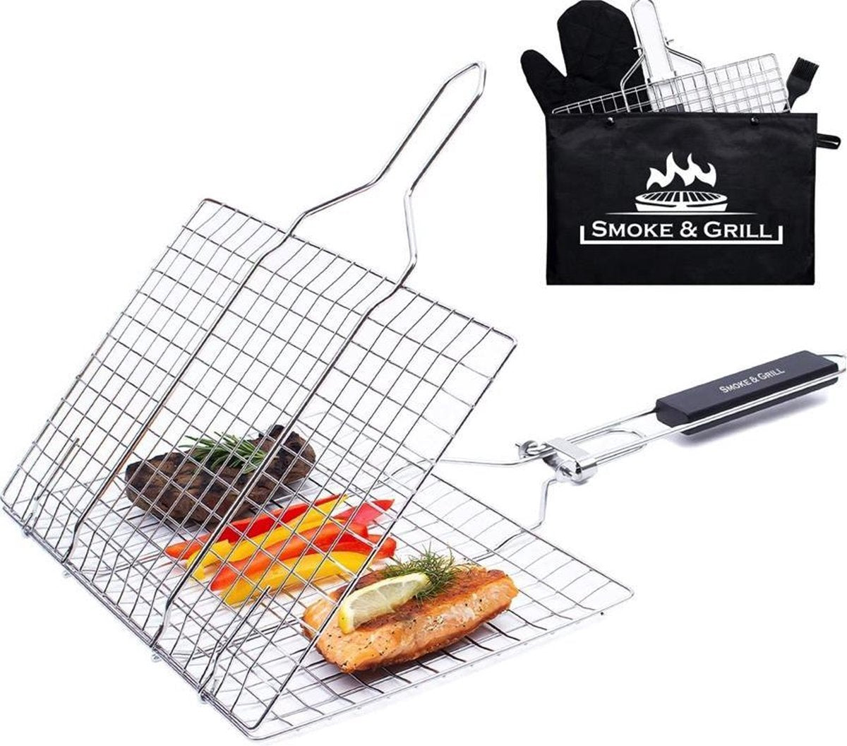 Luxergoods 3in1-Delige Luxe BBQ Gereedschap Accesoires Set - Barbecue Gereedschapset - Tangenset - Roestvrij Staal