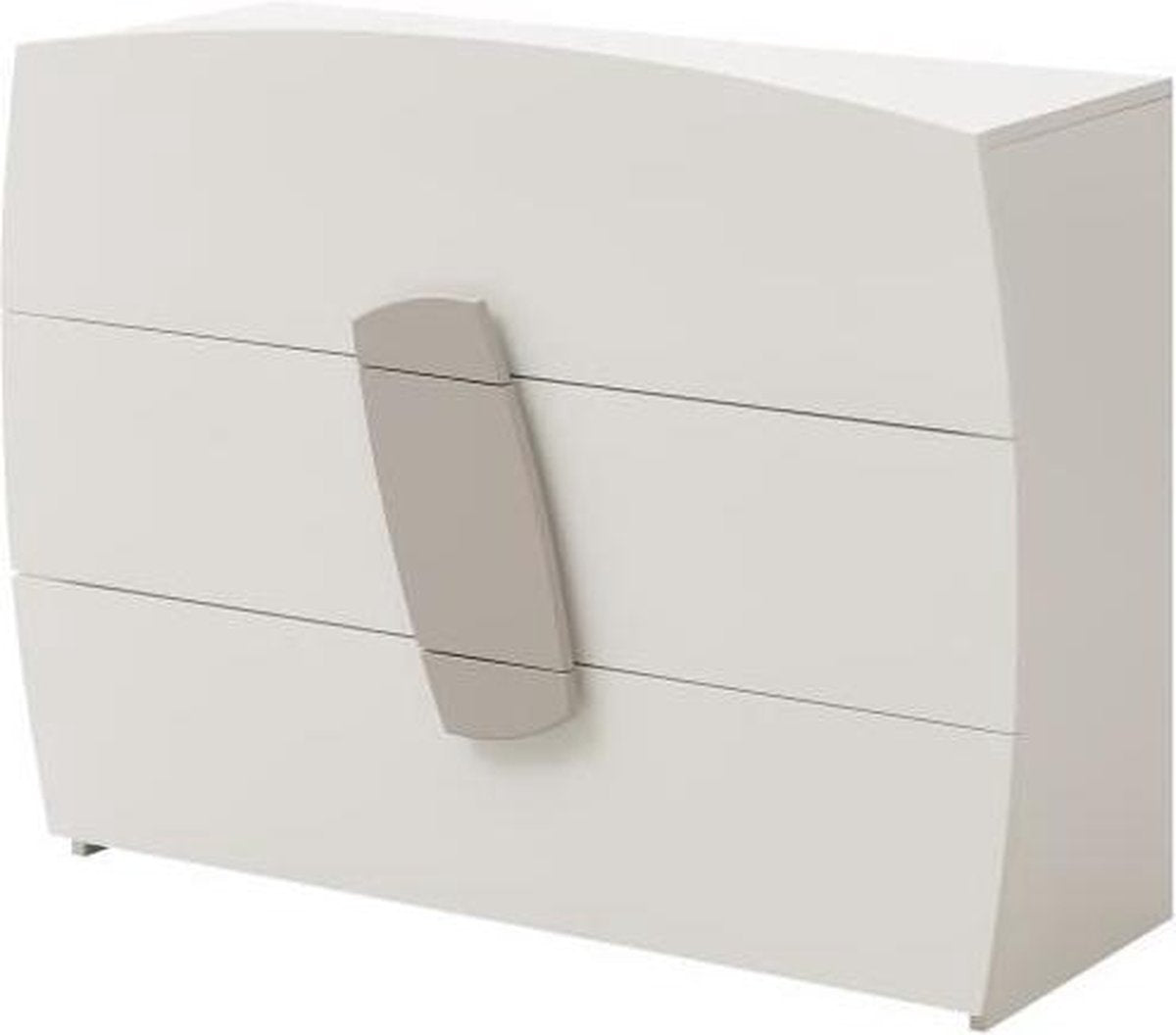 FREEZY Kinderladekast - 3 laden - Mdf - Wit / Grijs - L100 x D42 x H78 cm