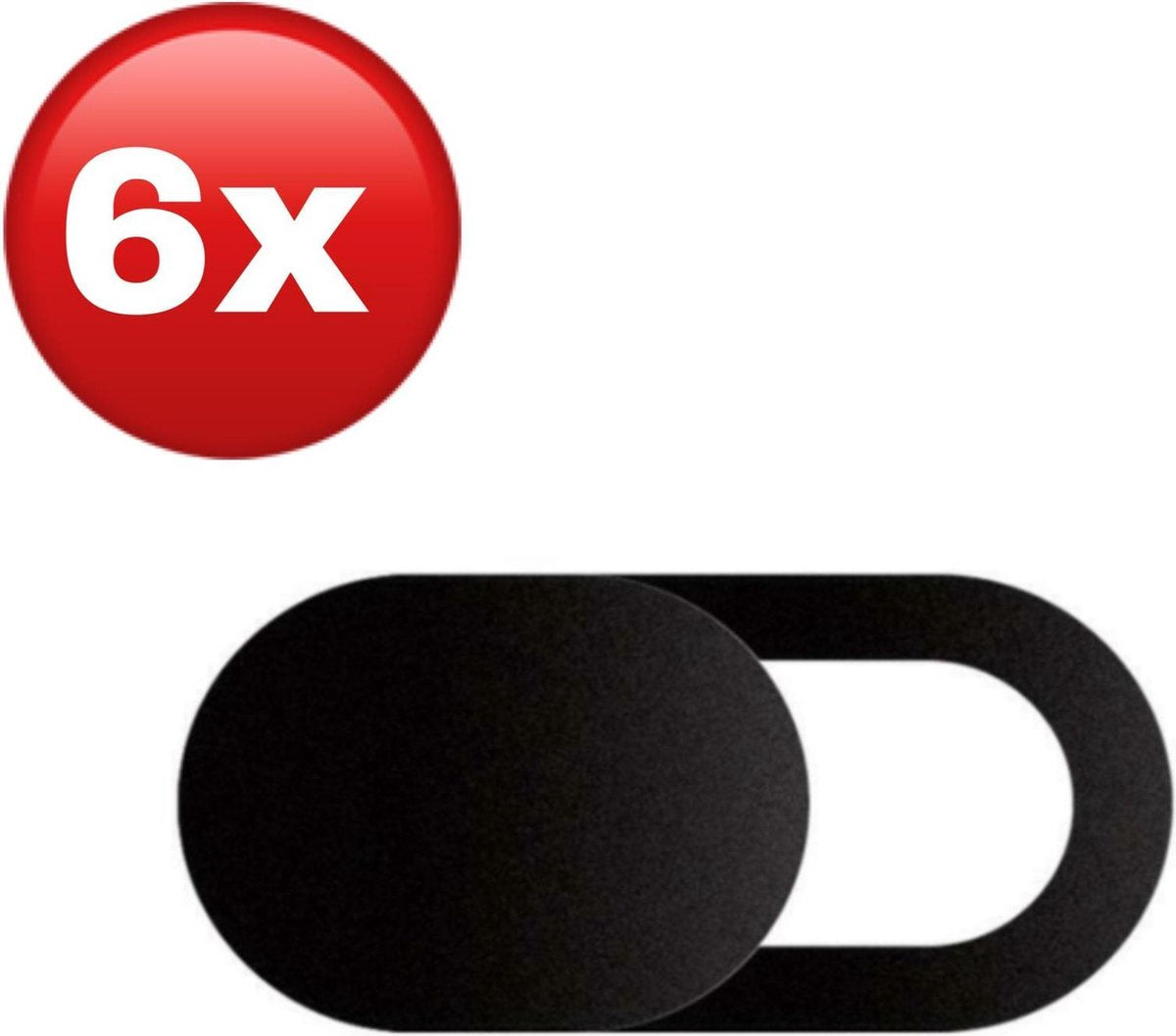 6 stuks - Webcam cover - Camera schuifje - Privacy - Cover - Schuifje - Zwart