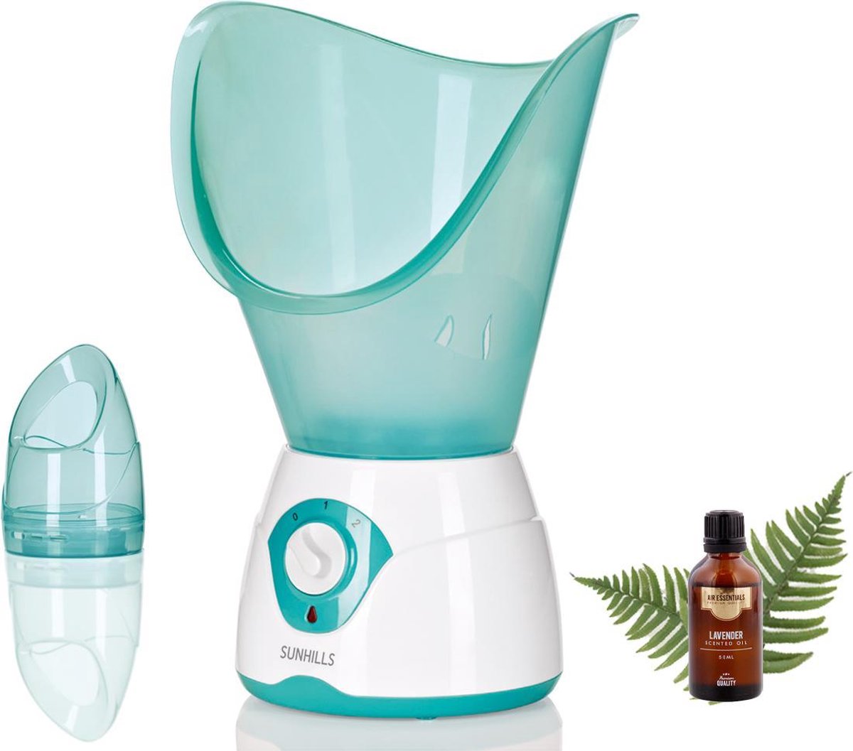 Sunhills gezichtsstomer met 50 ml  geurolie – Gezichtssauna met snelle opwarming– Face steamer - Gezichtsstomer - Inhalator