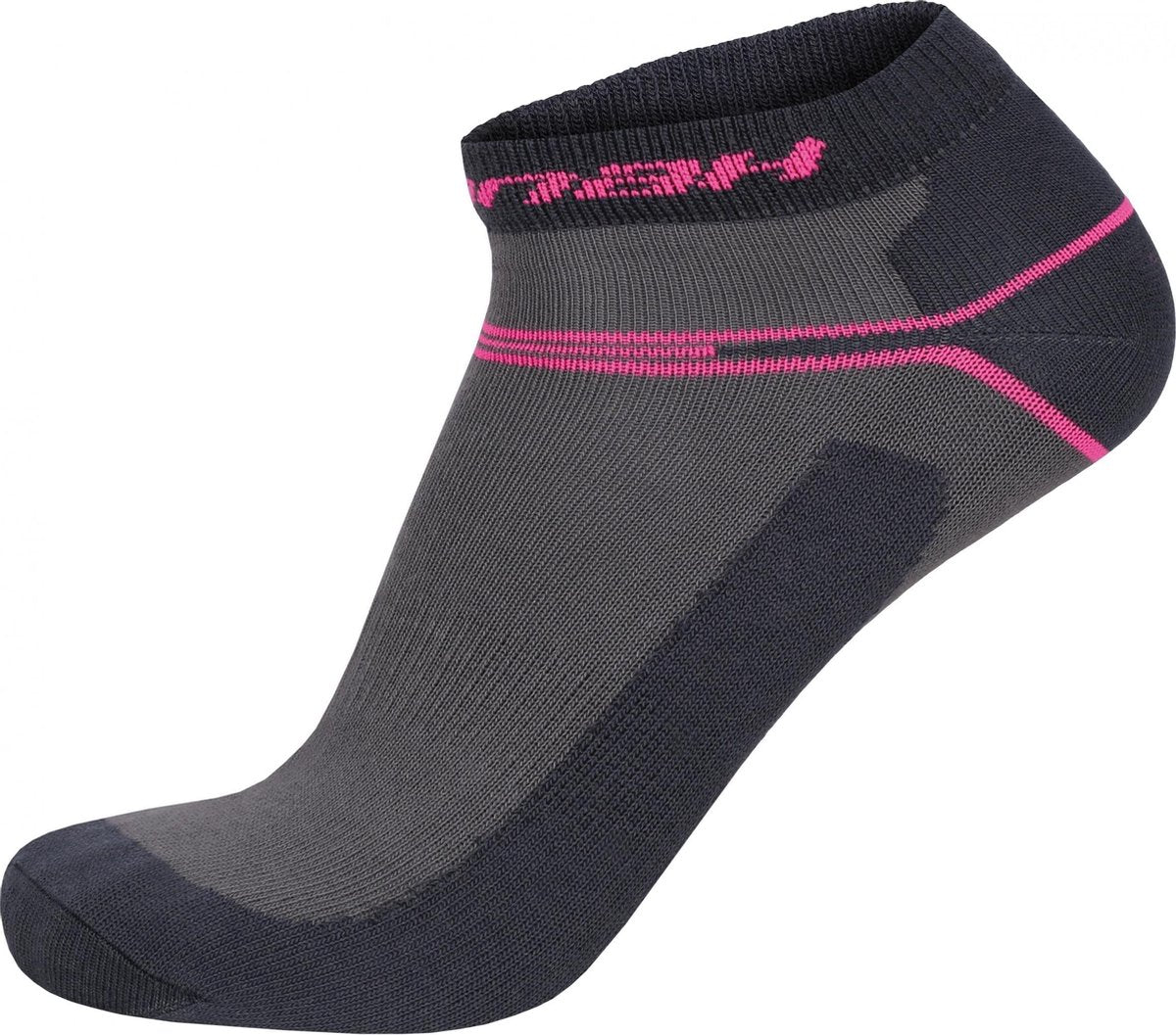 Hannah Sokken Bankle Dames Katoen Grijs/roze Maat S