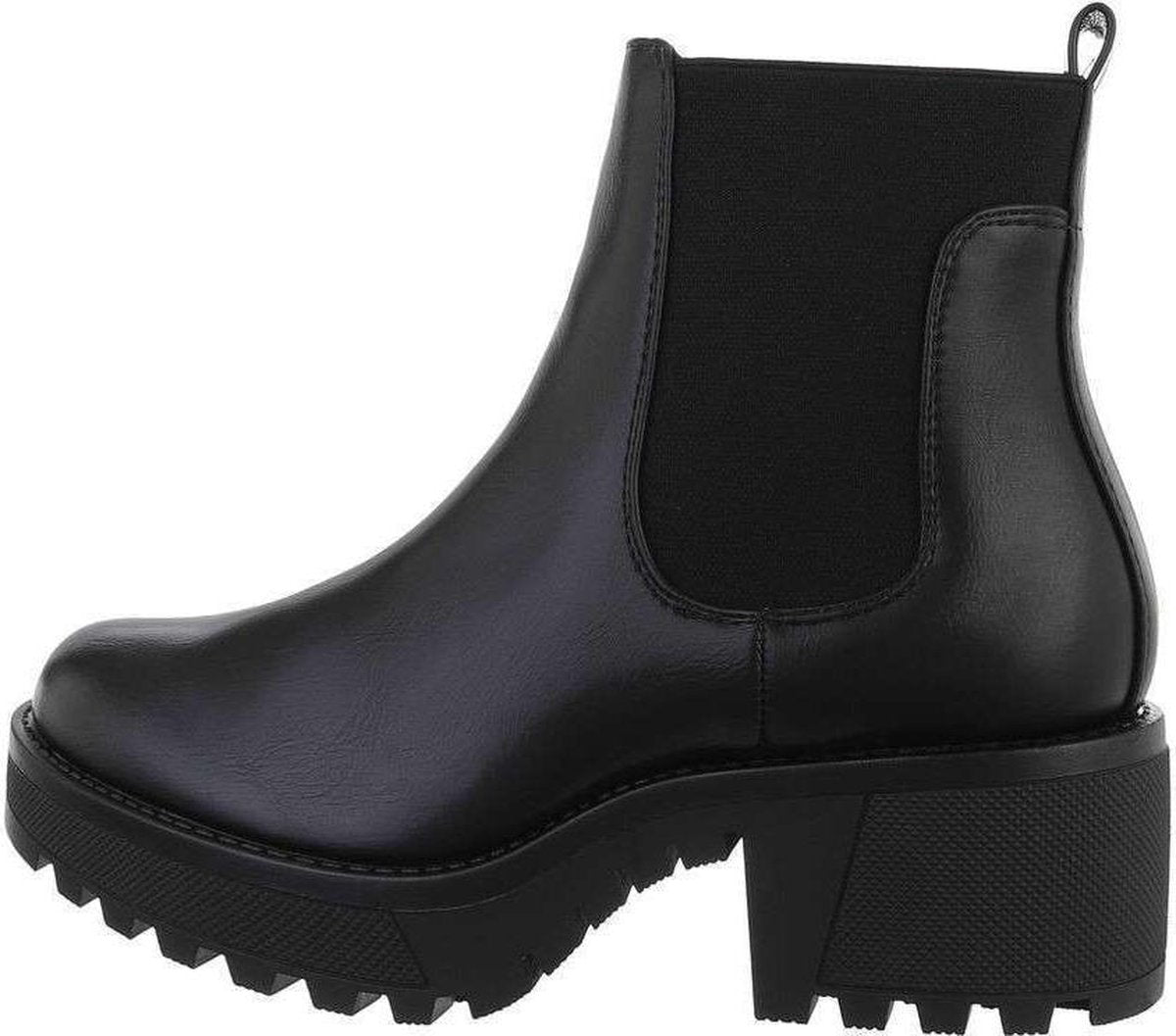 Chelsea boots zwart met blokhak Zwart / 40