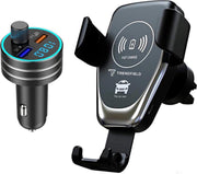 Trendfield FM Transmitter + Telefoonhouder Auto Draadloze Oplader - Bluetooth Carkit voor Muziek – Compleet Pakket