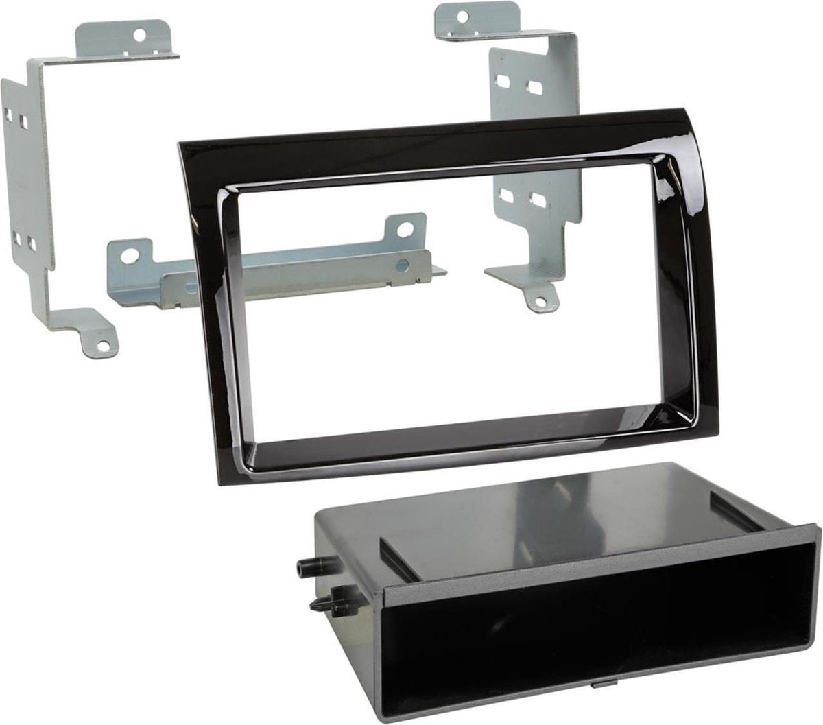2-DIN Paneel Citroën Jumper - Fiat Ducato - Peugeot Boxer 2006-2019 Kleur: Piano Zwart