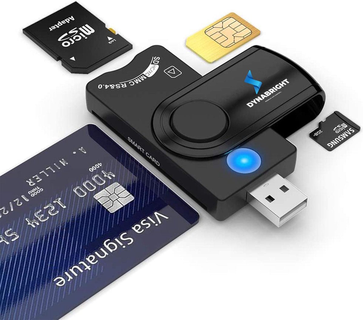 DynaBright - Eid Card Reader USB - België  - Identiteitskaartlezer - USB - EID Kaartlezer Identiteitskaart - Card Reader