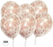 Rose Gouden Confetti Ballonnen 50 Stuks Luxe Feestversiering Verjaardag Bruiloft Ballon Rose Goud Papier Confetti Ballon