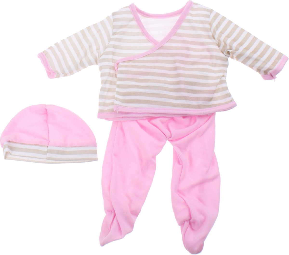 Johntoy Baby Poppenkleren Streep Bruin