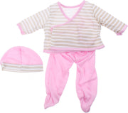 Johntoy Baby Poppenkleren Streep Bruin