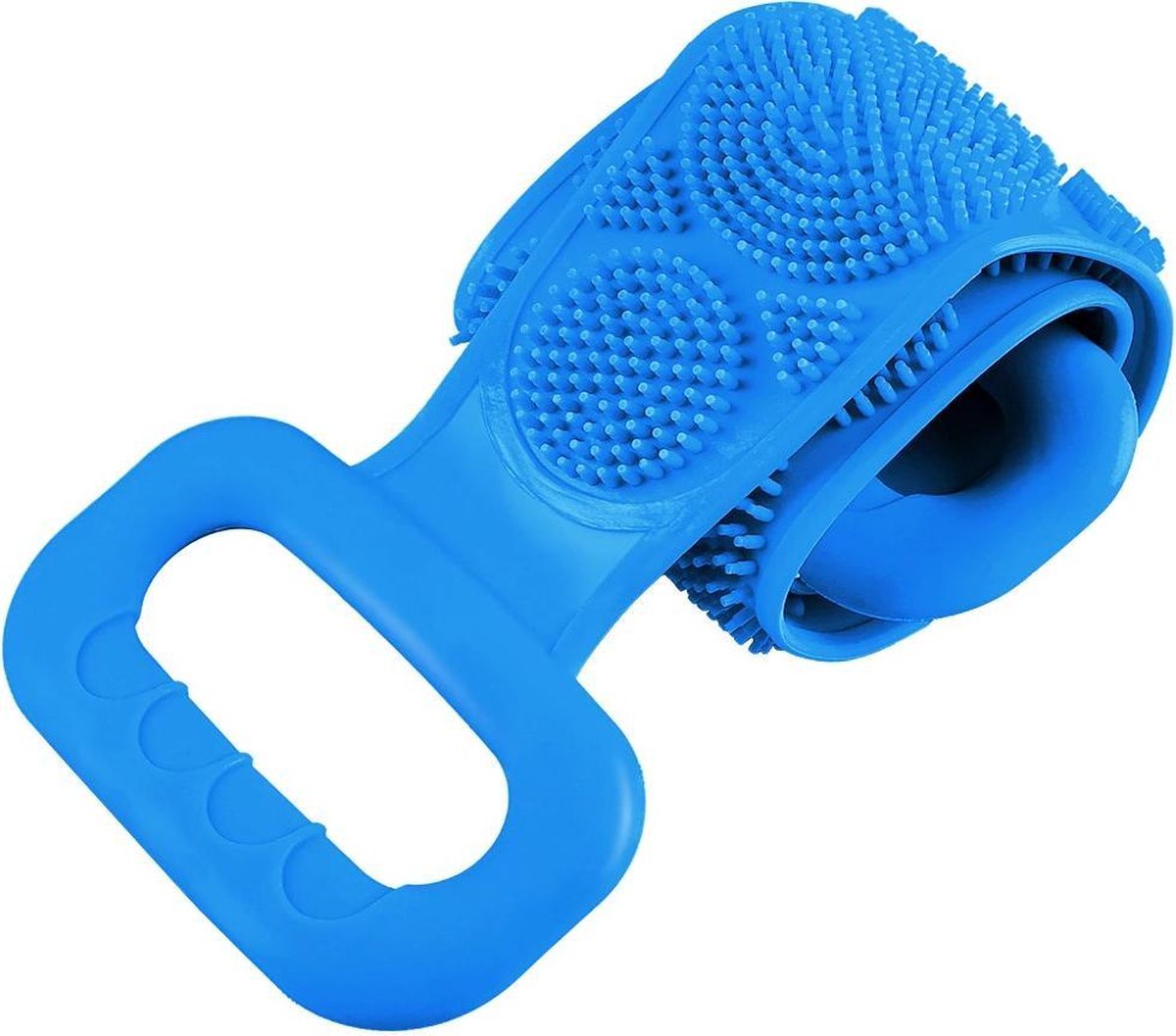 Medicca - Rug Scrubber - Scrub - Massage - Borstel - Huidborstel - Anti Cellulitis - Siliconen - 70cm - Blauw